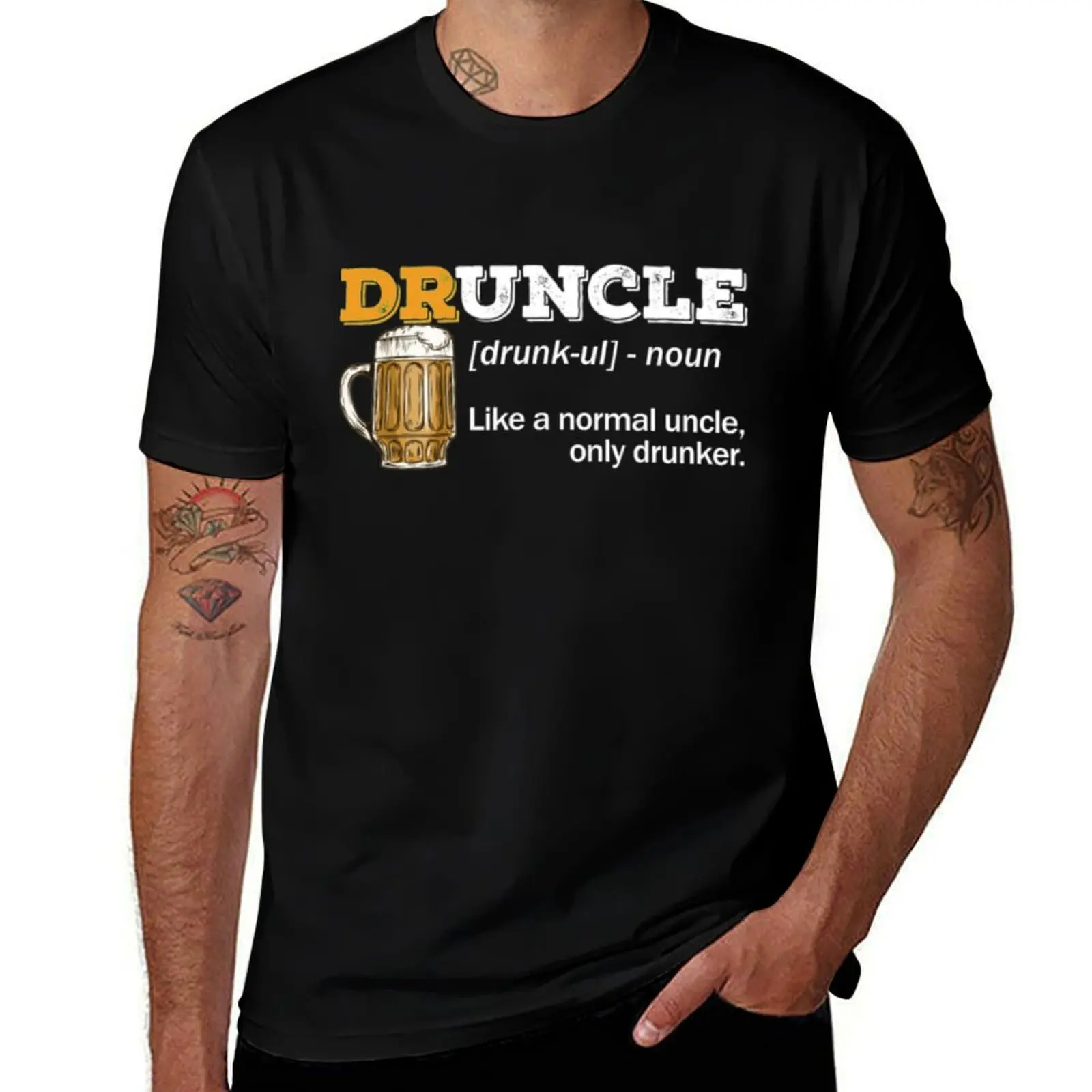 Druncle TShirt - Beer Lover Gift for Uncle T-Shirt Quick Dry Sports Short Sleeve Tee T-Shirt
