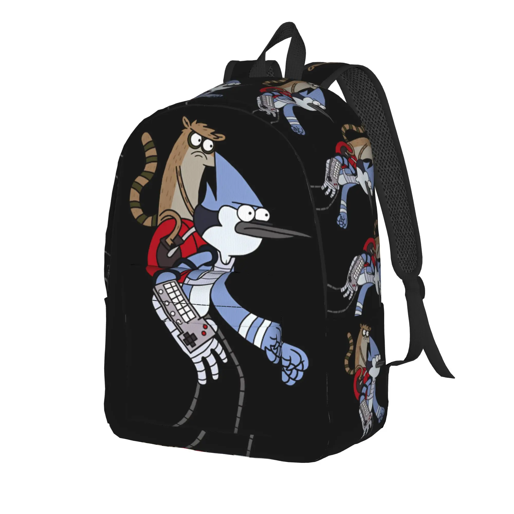 Mordecai And Rigby Regular Show Cartoon Characters Backpack  Outdoor Backpacks Boy Streetwear School Bags Colorful Rucksack
