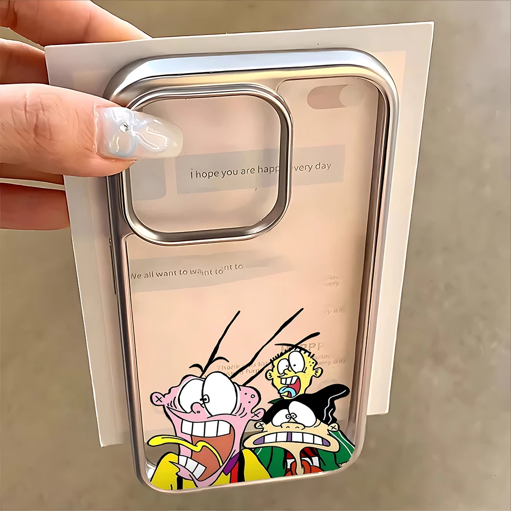 حافظة هاتف كارتونية E-Ed Edd N Eddy لهاتف آيفون 16 15 14 13 12 11 Pro Max X XR XSMAX 8 7 Plus غطاء خلفي ناعم وواضح فاخر #4