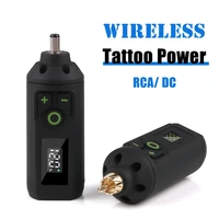 Fuente de alimentación de tatuaje inalámbrica LED para máquina de tatuaje, bolígrafo de tatuaje giratorio, batería portátil recargable, accesorios de interfaz RCA/DC