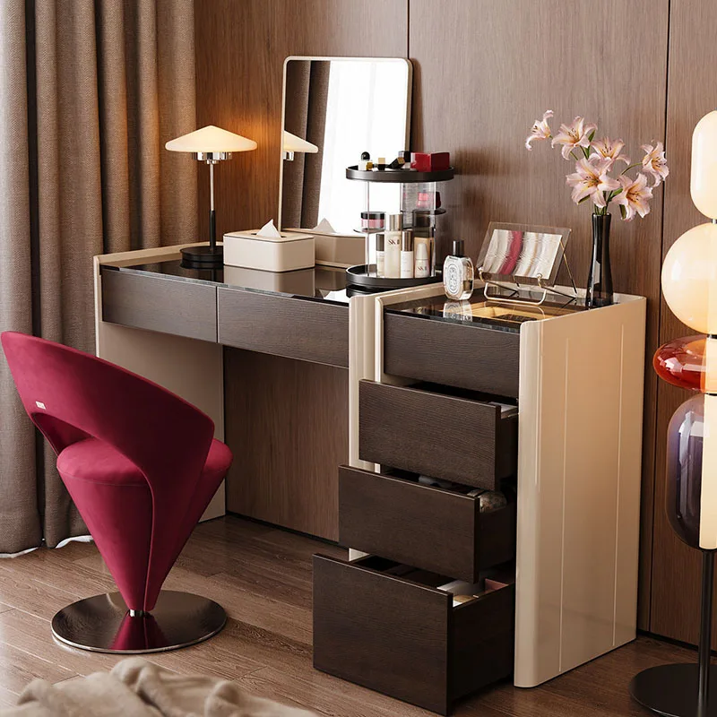 tg-Coffee Modern Vanity Table Computer Storage Drawers Accessories Chair Dressing Table Women Makeup Vestidores Home Furniture-