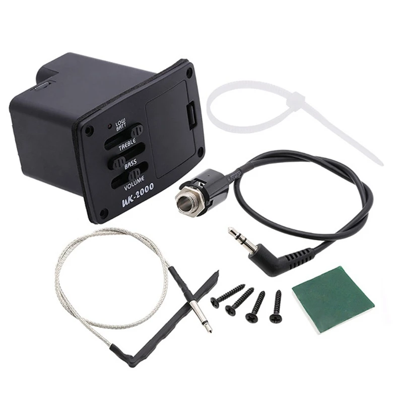 Pastillas UK-2000 Ukelele Mini pastilla de guitarra 2 bandas UK2000 EQ sistema ecualizador para ukelele Guitarra-VVBC
