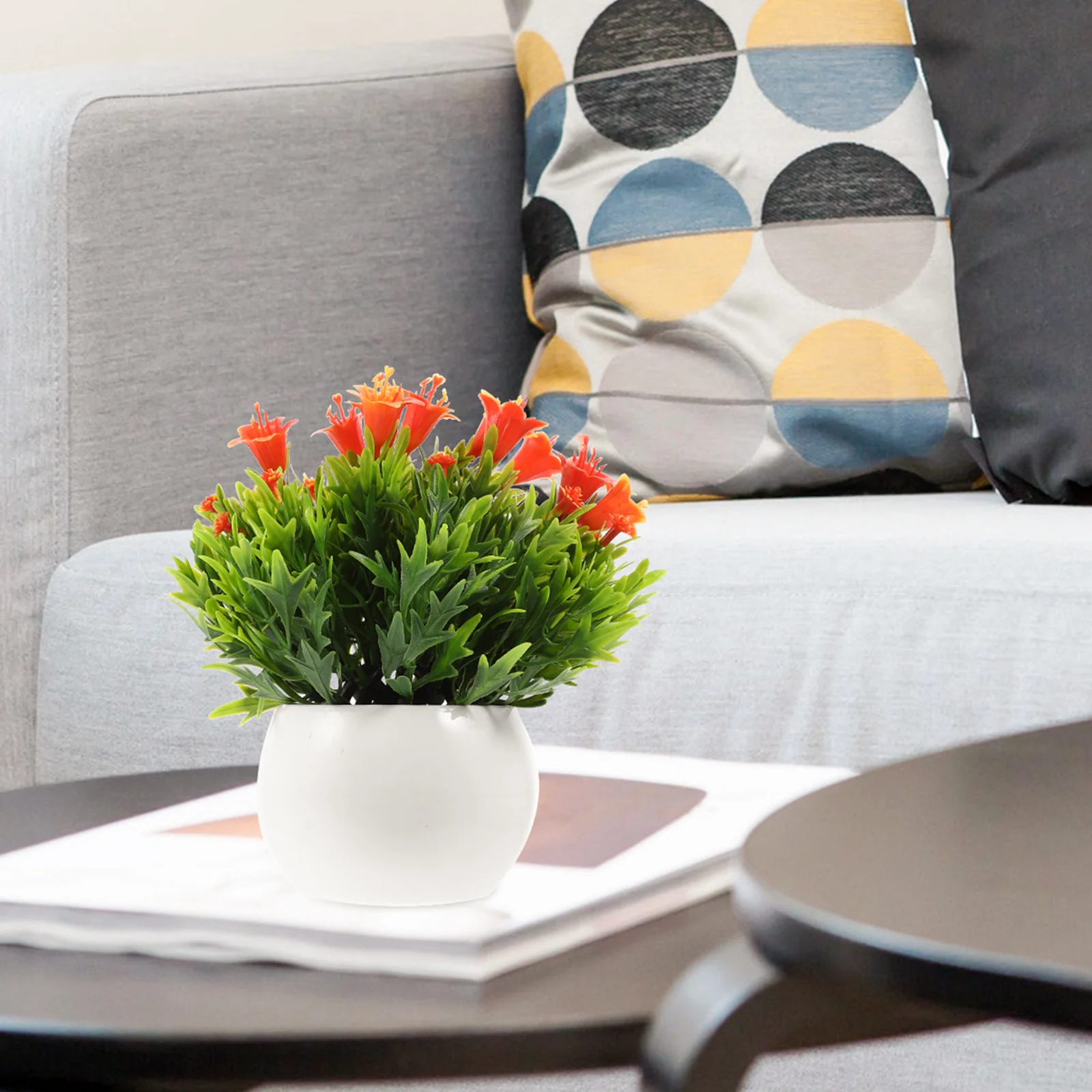 

Artificial Potted Plant Faux Small Bonsai Fake Plant Decoration Realistic Lifelike Pot Decor for Home Office Table Countertop