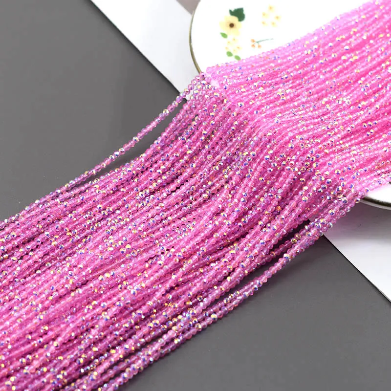 2mm 195 Stück/Beutel 45 Farben Kristallglasperlen Facettierte Runde Glasperlen für Schmuckherstellung DIY Armbänder Zubehör