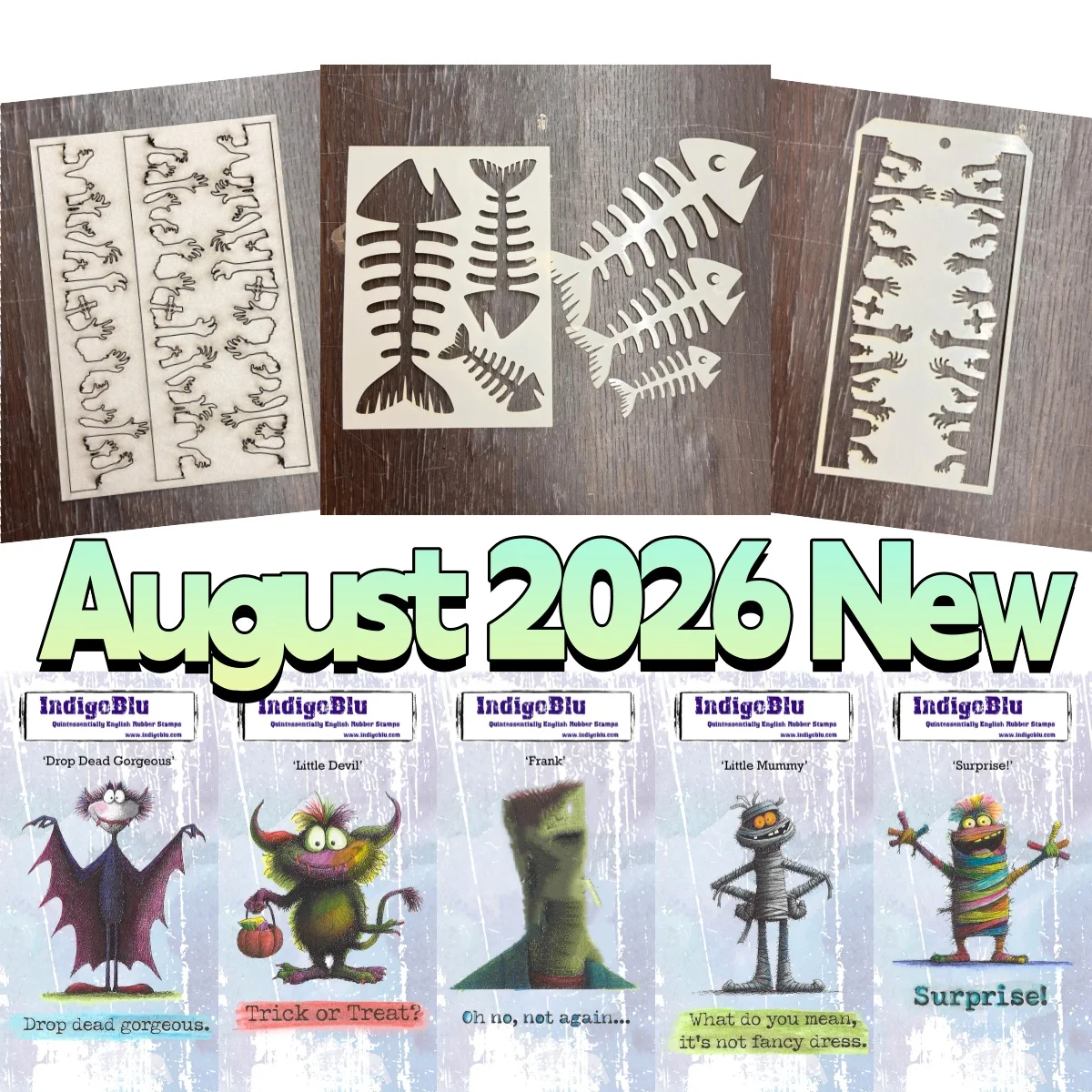 Halloween Bat Mummy Fish Bones Clear Stamps Stencil For DIY Decorating Scrapbook Paper Card Embossing Craft August 2026 New