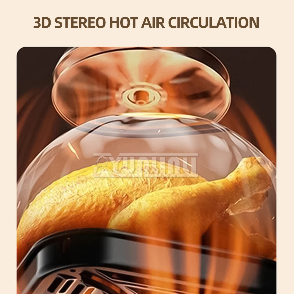 Intelligent Large Capacity Air Fryer Household Multifunctional Electric Glass Visual Air Fryer Fritadeira Sem Oleo