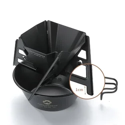 1pc Black Folding Coffee Filter Rack Coffee Dripper Bracket Detachable Design Coffee Filter Rack With Bag Outdoor Tools