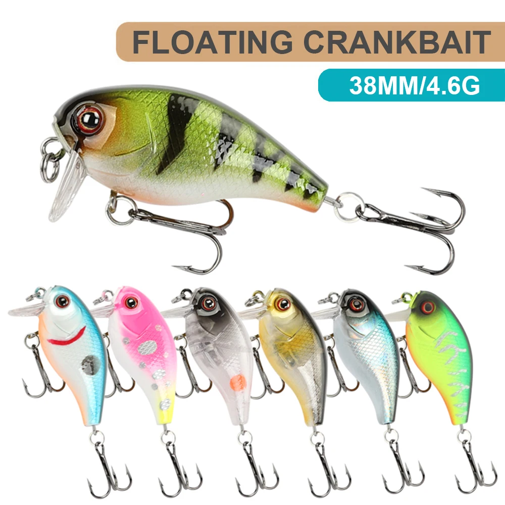 3.8cm 4.6g Fishing Lures Floating Micro Crankbait Wobbler Mini Artificial Hard Bait Fishing Accessories Trout Bass Decoy YG147