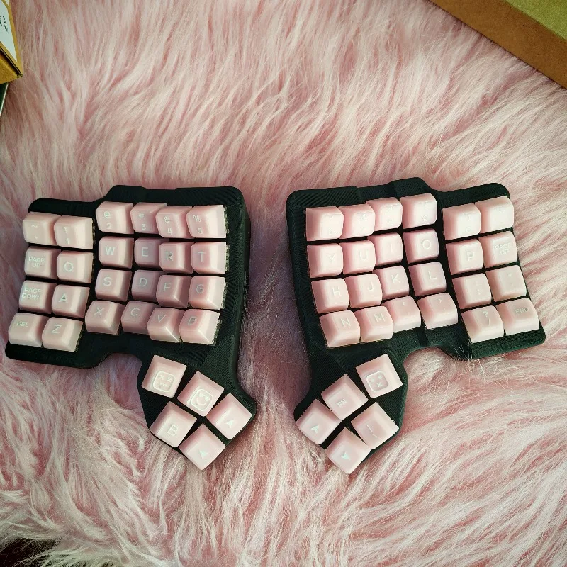 

Клавиатура Scylla Split с возможностью горячей замены переключателей, RGB-подсветкой, однорежимная, проводная, с линейными переключателями Lebog, эргономичная, поддерживает QMK