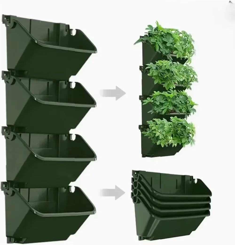 

Planter Boxes Outdoor Wall-Mounted Flower Pot Balcony Wall Decoration Climbing Flower Rack Hanging Planting Pot Planting Pots