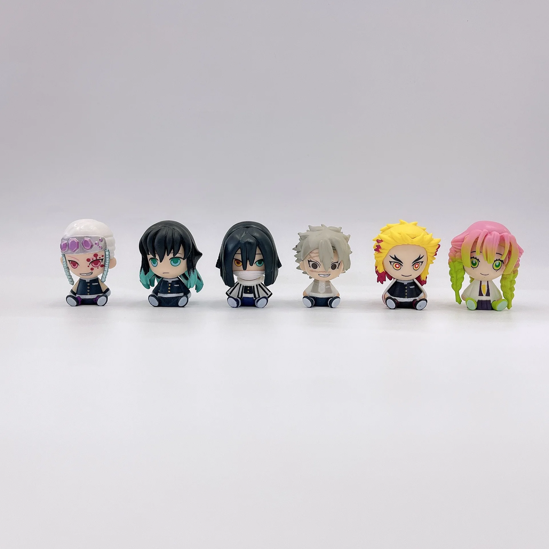 6 ชิ้น/เซ็ต Demon Sayaer Hashira การพูดเกินจริง Shinobu Kyoujuro Tengen Muichiro Mitsuri Obanai Sanemi Ac อุณหภูมิดินรูปอะนิเมะรุ่นและ ys