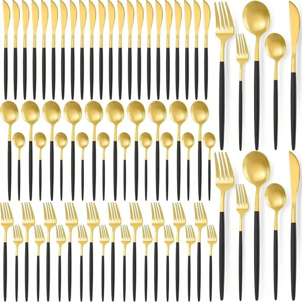 

Pieces Stainless Steel Tableware Set Silverware Set Flatware Cutlery Utensils Spoon Fork Knives Service For 12 For Home Restaur