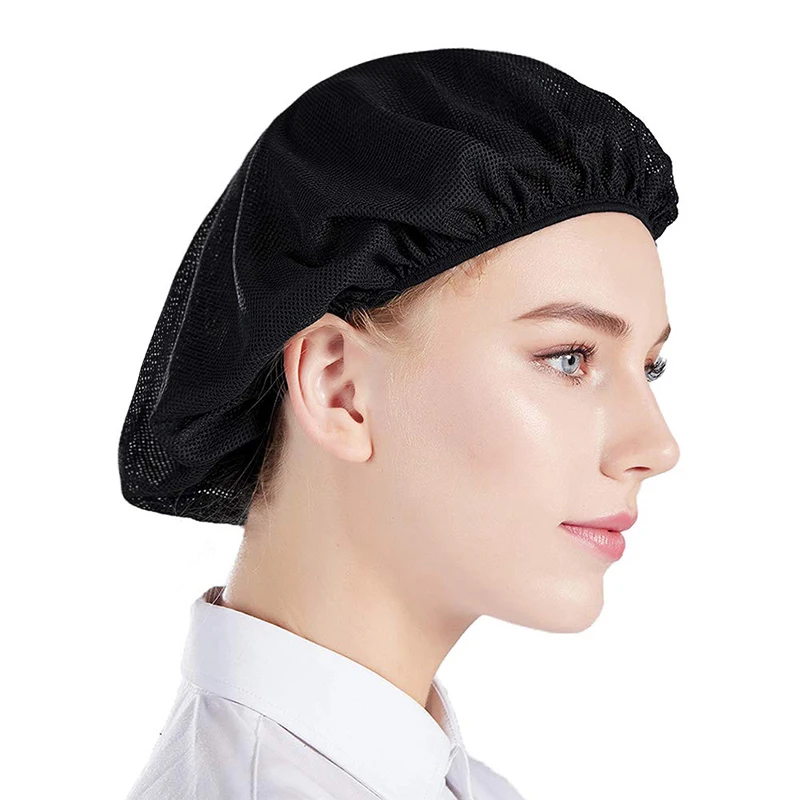 3/6 pezzi cappelli da lavoro in rete elastica cappelli di copertura dei capelli cappello da officina servizio di ristorazione cappello da cuoco capelli in bundle cottura cottura berretto igienico