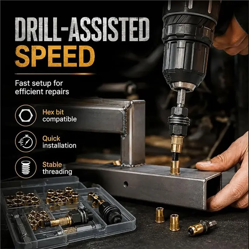 AC88 320PCS Head Rivet for Nut Tool Kit M3 M5 M6 M8 Rivnut Set Manual Riveter for Automotive Metal Repair