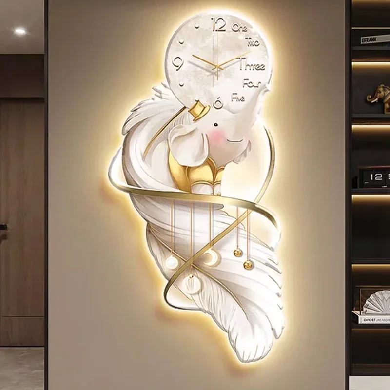 Bedrooms Chinese Style Wall Watch Minimalist Fashion Cartoon Restaurant Wall Clocks Nordic Horloge Pared Living Room Decoration