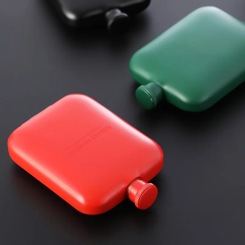 6oz Stainless Steel 3 colors Hip Flask with Funnel Pocket Hip Flask gift package Alcohol Whiskey Hip Flask Screw Cap man gift