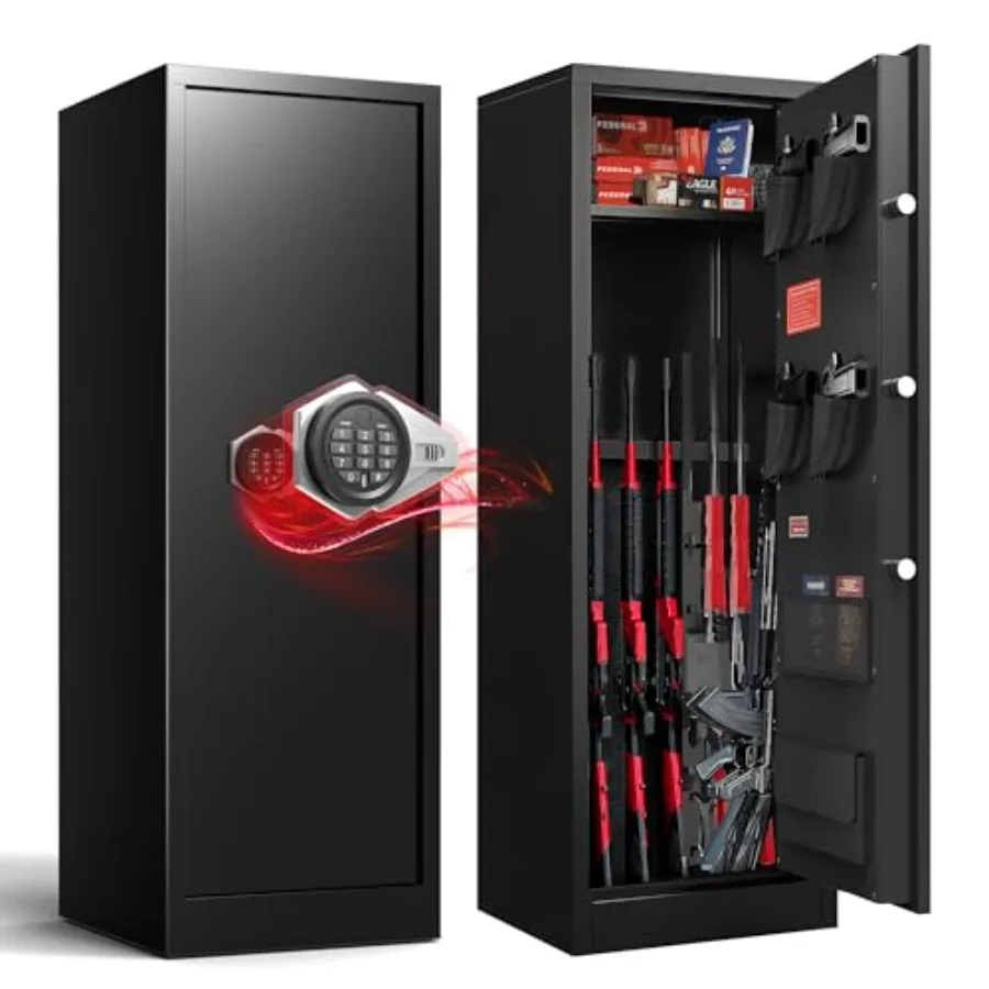 

Сейф для оружия на 8-12 пистолетов и ружей, сейф для винтовок с двойной системой сигнализации, большие шкафы для хранения винтовок и дробовиков