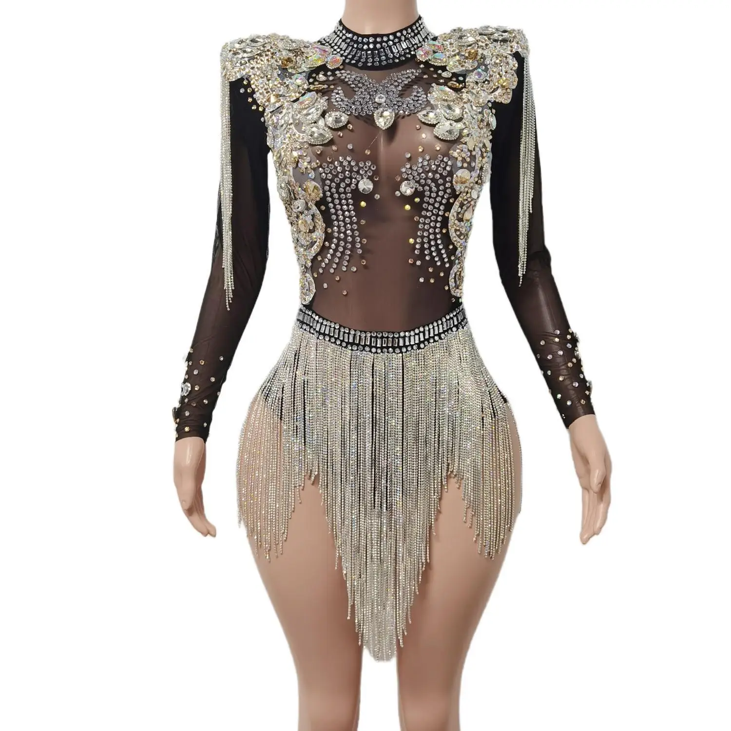 

Leotard Ballet Show Tassel Bodysuit Pole Dance Evening Dress Elegante Dance Troupe Dance Wear Performance Clothes Bolihuanghou