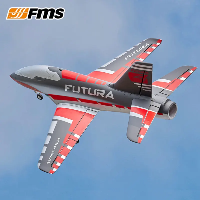 Fms rc futuraトマホーク飛行機フラップ付き、スポーツトレーナー、ダクトファン、edfジェット、3色モデル、ホビー飛行機飛行機、avion pnp、64mm