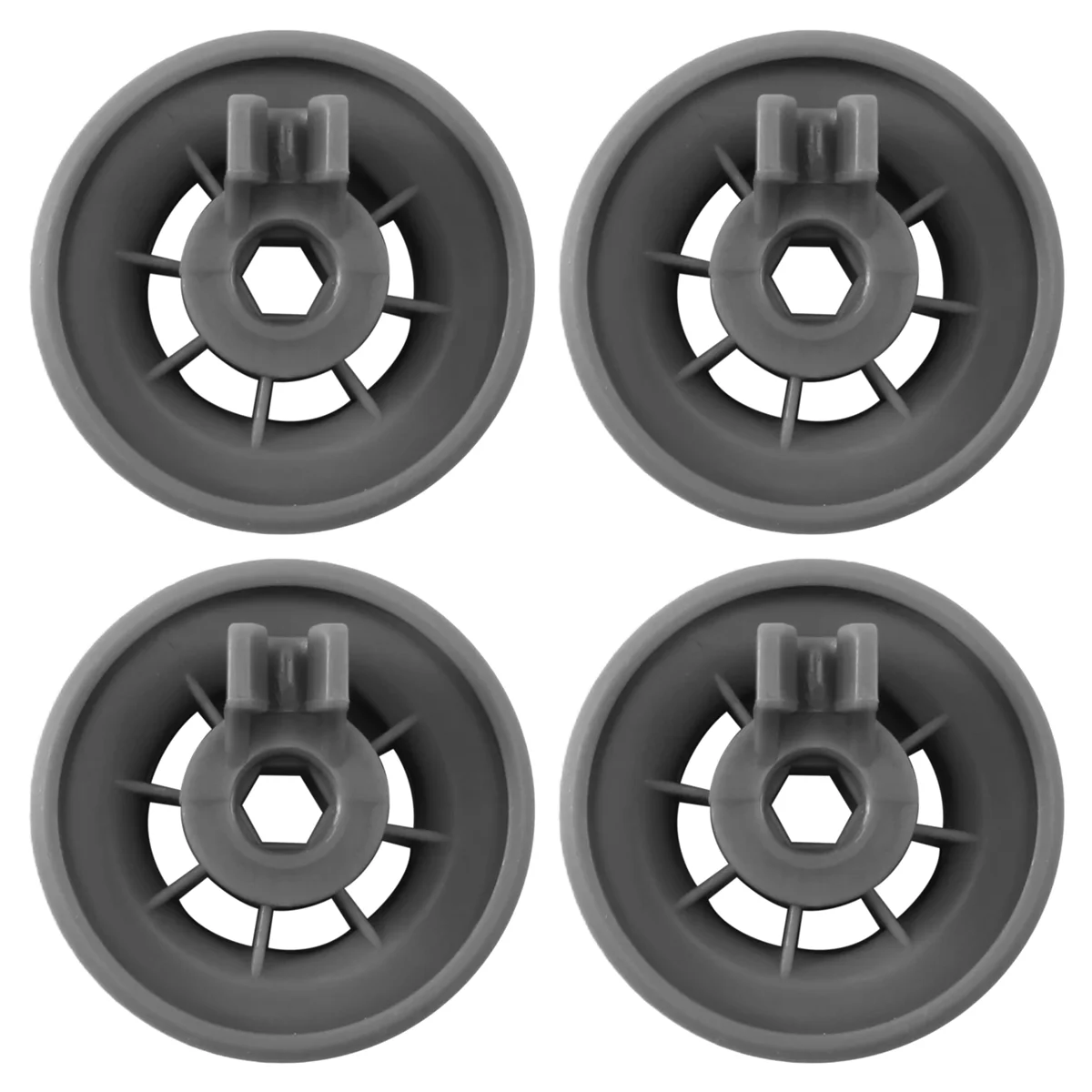 4 x Dishwasher Lower Basket Rail Wheels for Bosch Neff & Siemens Grey 165314B89B