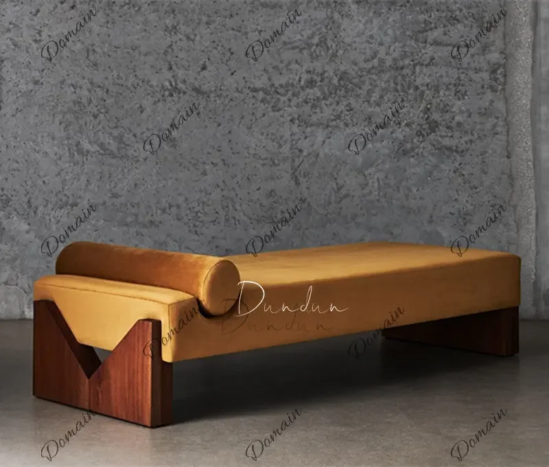 Q yI Modern light luxury solid wood fabric bedroom bedside stool cloakroom foyer entrance shoe change stool living room sofa ben