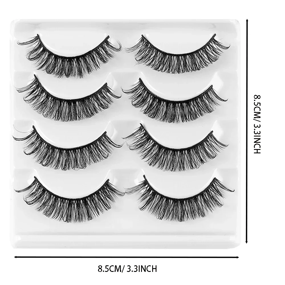 4 Pairs Russian Strip Lashes 3D Faux Mink Lashes Natural Eyelashes Dramatic False Eyelashes Wholesale Eyelash Extension