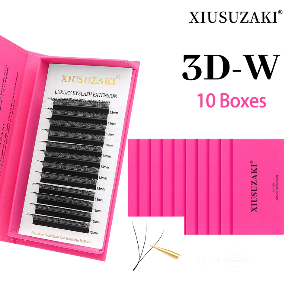 XIUSUZAKI 10 Vassoi/lotto Estensioni Ciglia 3DW Naturale Morbido 3DW Ventole Individuali Premade Volume Ciglia Ciglia Fornitori di Ciglia Finte