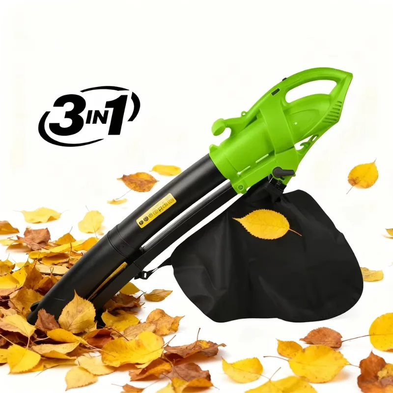 

Vertak 3000 Вт, сетевой, 3-в-1: воздуходувка, пылесос, измельчитель с коэффициентом измельчения 10:1, колесами и большим мешком для уборки сада и двора