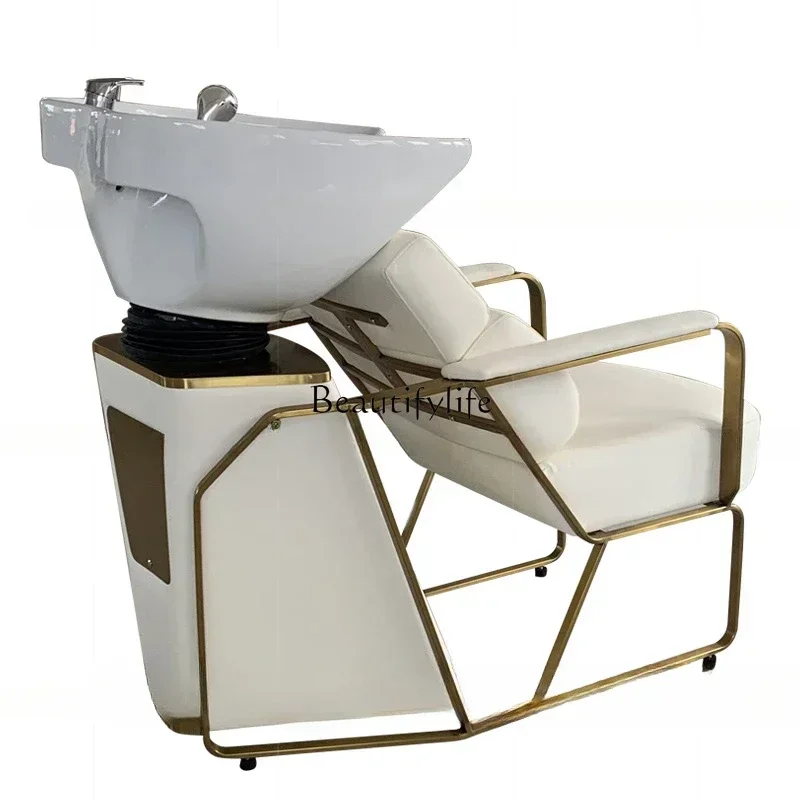 كرسي شامبو لحوض الحلاقة من السيراميك عالي الجودة lx29، نصف كرسي لتدليك صالون الشعر وسرير التنظيف #4