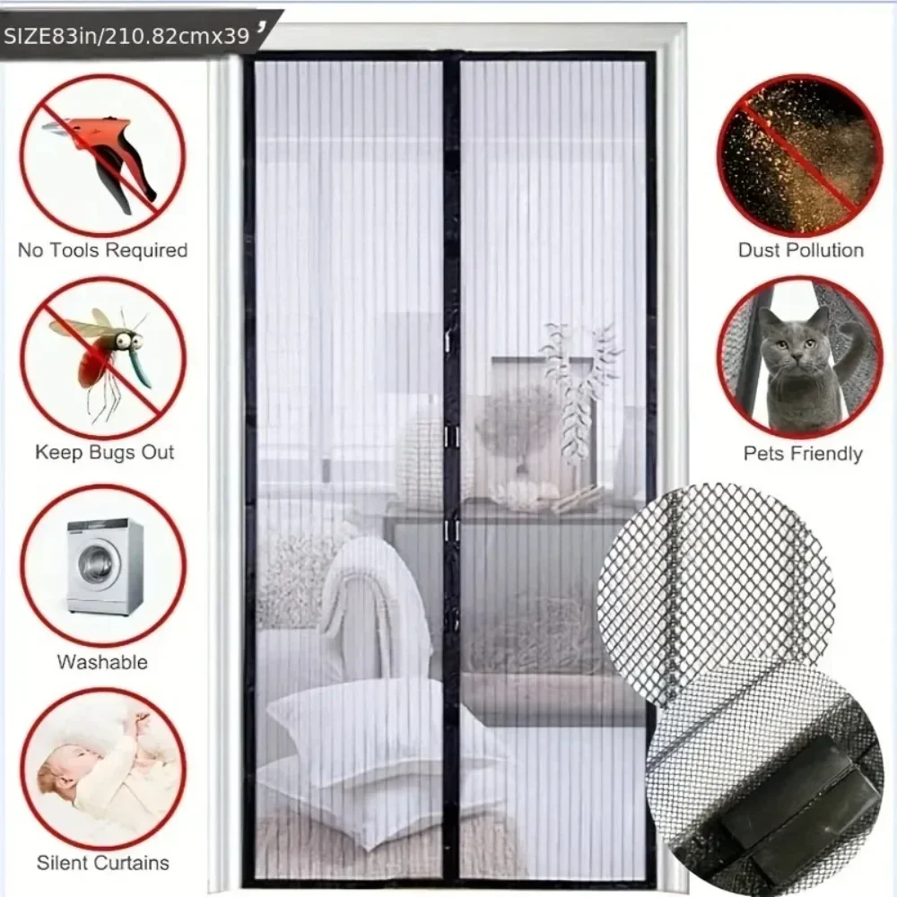Magnetic Door Window Mosquito Net Insect Screen Anti Bug Curtains Home Garden Outdoor Protection
