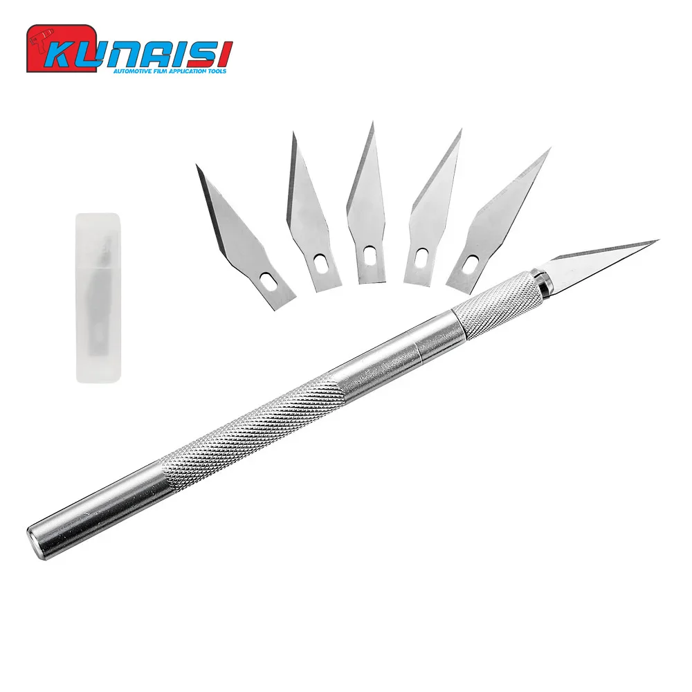 Metal Scalpel Knife Tools Kit Non-Slip Blades Engraving Knife Mobile Phone Film Paper Cut Handicraft Carving Tools KUNAISI