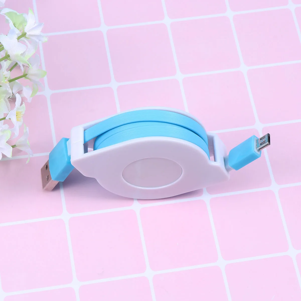 

2M Retractable Usb Charging Cable Fast Charge Cord For Phone Data Sync Cable Portable Cord Blue Compatible With Mobile