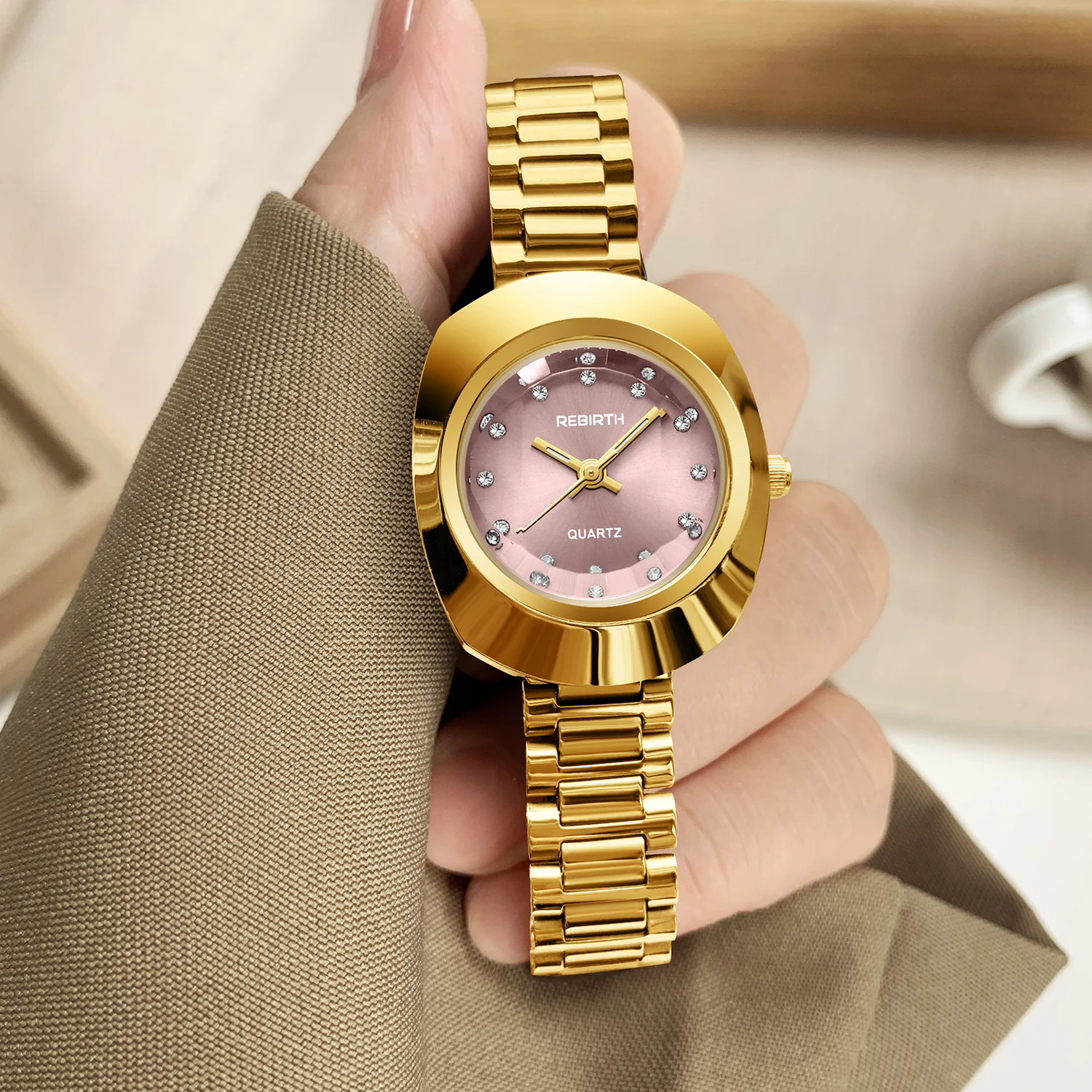 Casual, Fashionable, Versatile, Simple Stainless Steel Strap Quartz Watch