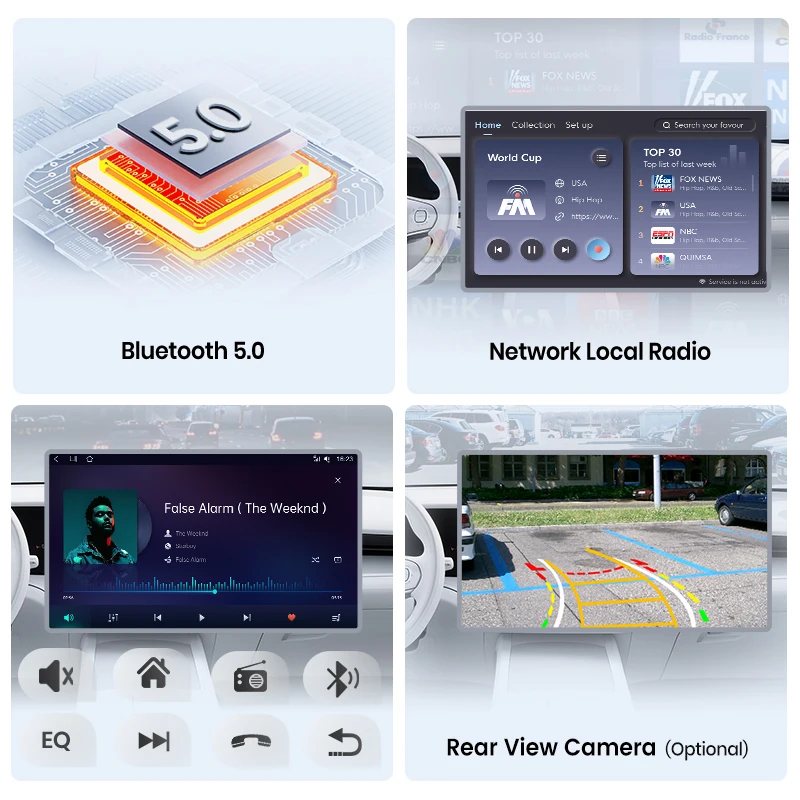 Junsun 7 "لاسلكي CarPlay أندرويد راديو السيارة التلقائي لشركة فيات 500 2007 2008 2009 2010-2015 نظام تحديد المواقع ستيريو الوسائط المتعددة واي فاي 4G 8core RDS #4