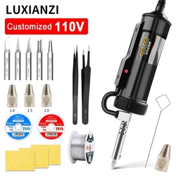 LUXIANZI 110V Electric Desoldering Pump Desolder Gun Customized Hand Welding Tools Powerful Suction Tin Vacuum Removal Tool