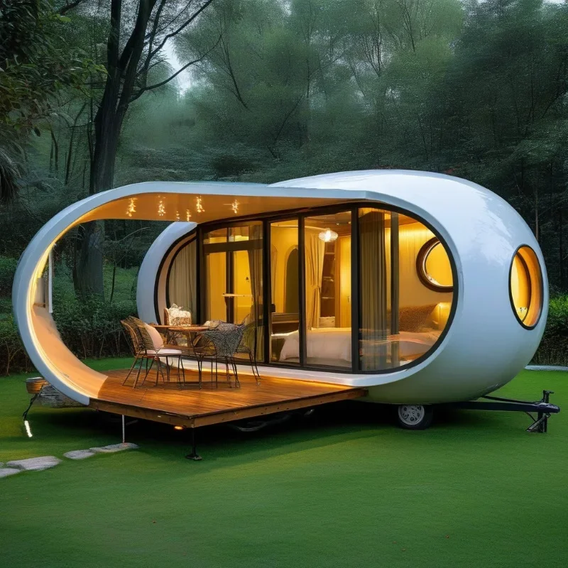Internet celebrity capsule mobile house resort hotel creative sun room star room camping bed and breakfast seaside room