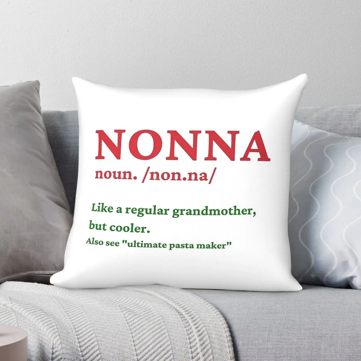 Nonna Italian Grandmother Definition Pillowcase Polyester Linen Velvet Creative Decorative Pillow Case Home Cushion Cover 45x45