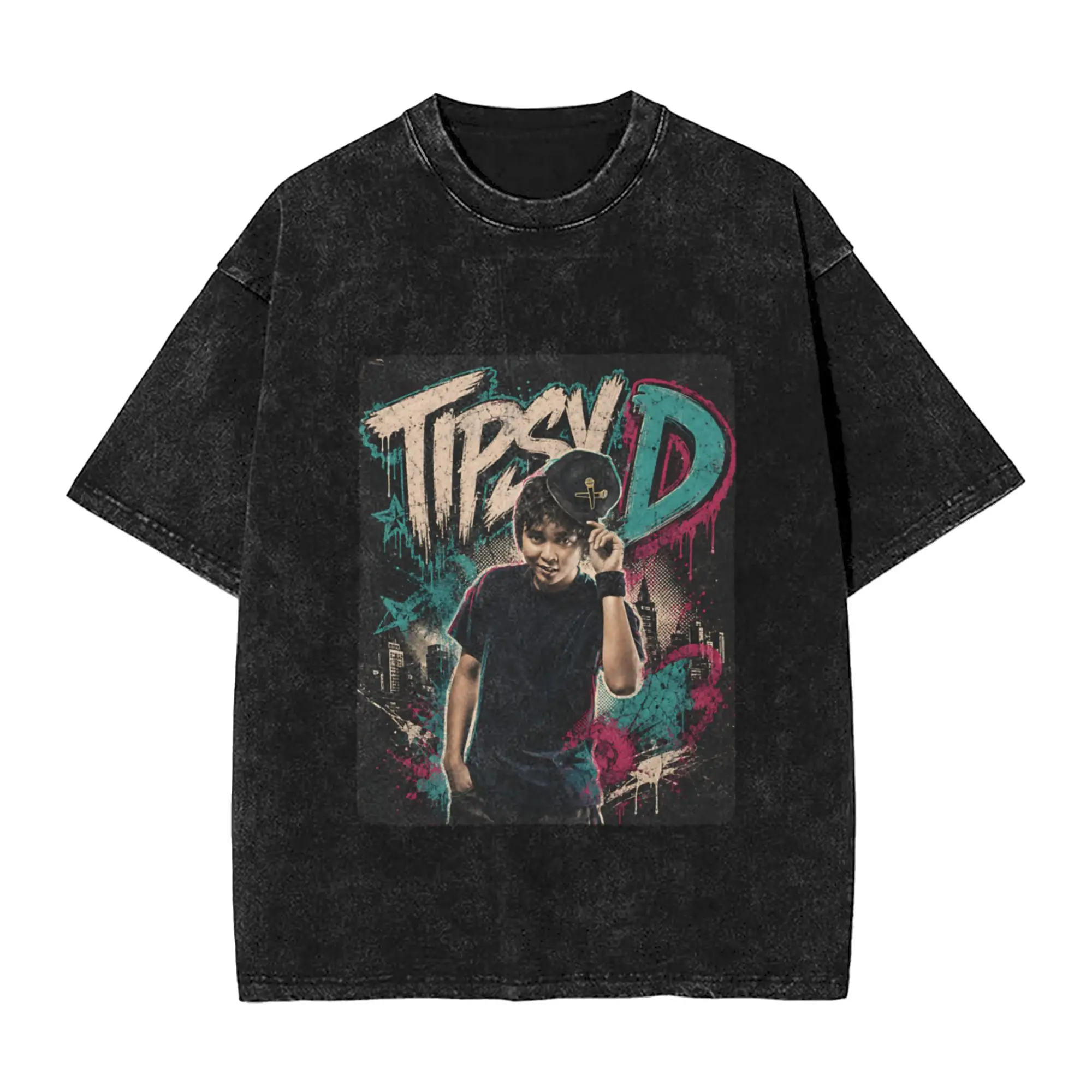 Pinoy Hip Hop Artist - Tipsy D Classic Chic A Washed T Shirt Men's Women's Oversized Cotton Tees Tops
