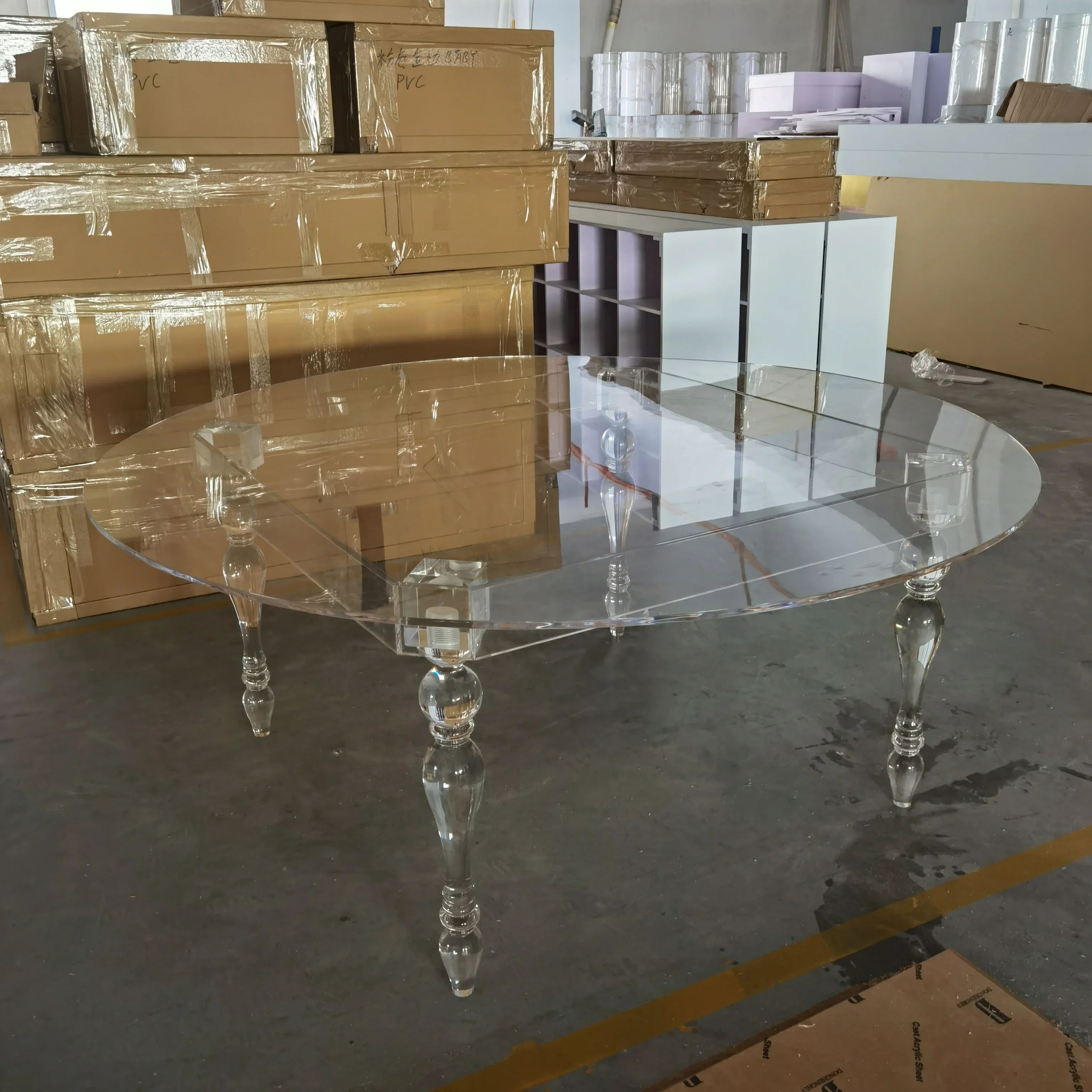

Modern Luxury Furniture Wedding Round Dining Acrylic Table For Events Party