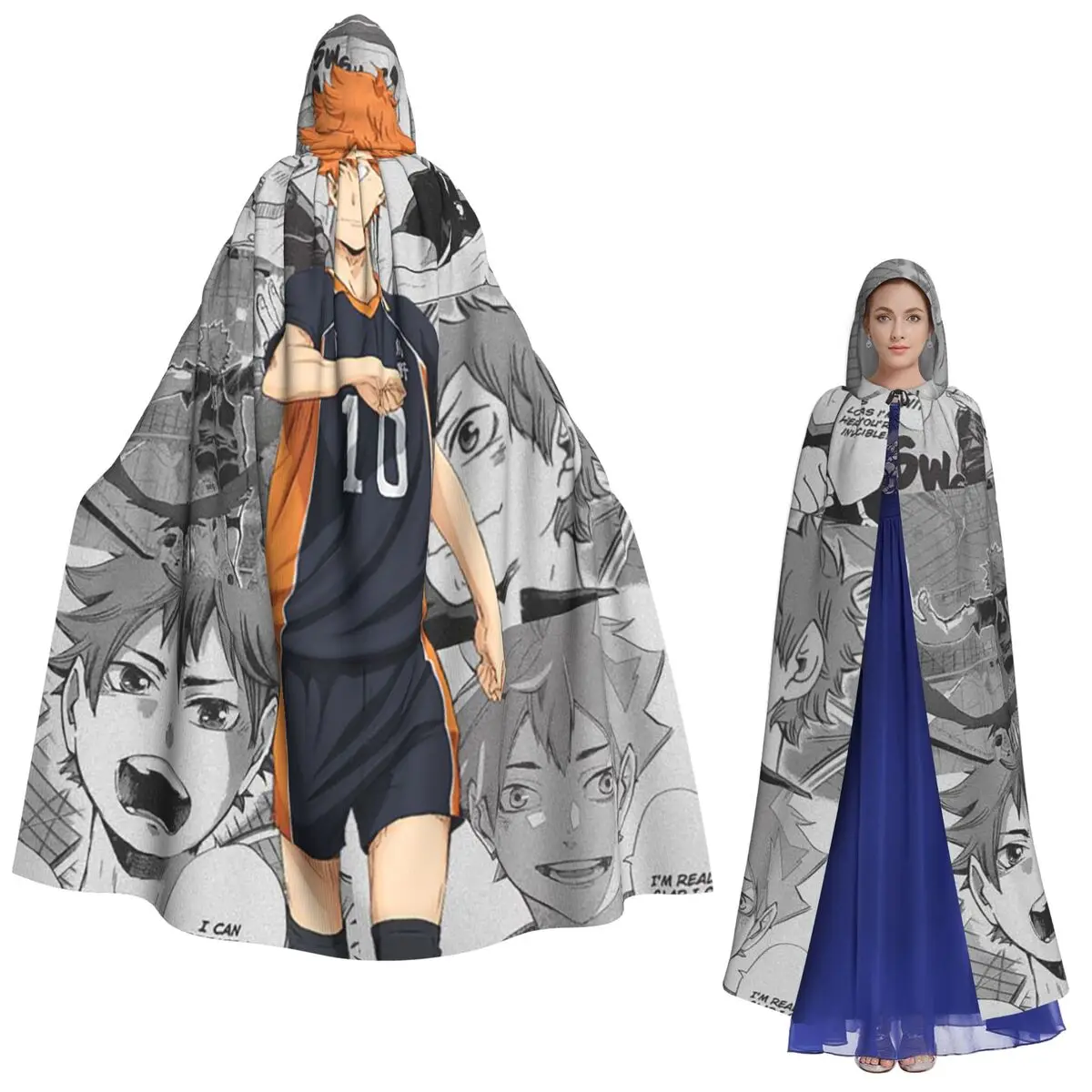 

Haikyuu Shoyo Hinata длинный плащ с капюшоном ведьма средневековый костюм косплей накидка Хэллоуин вечеринка для взрослых унисекс
