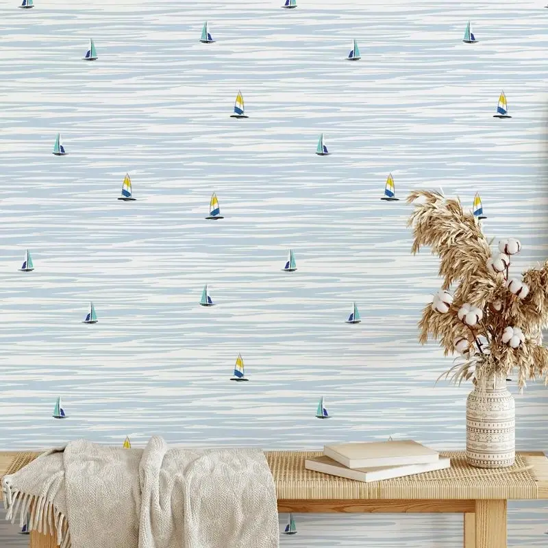 

Обои для детской комнаты с морским парусом, минималистичные фотообои для гостиной, наклейки на стену, простые в установке, 50 см * 300 см
