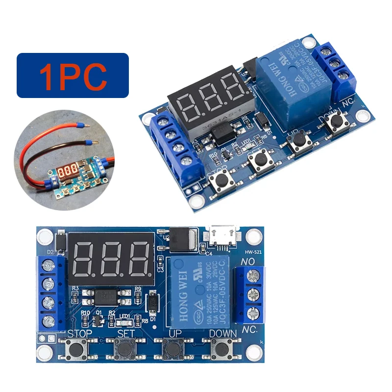 DC 5V-36V Trigger Cycle Delay Timer Switch Turn On Off Relay Module with LED Display Adjustable Timer Module