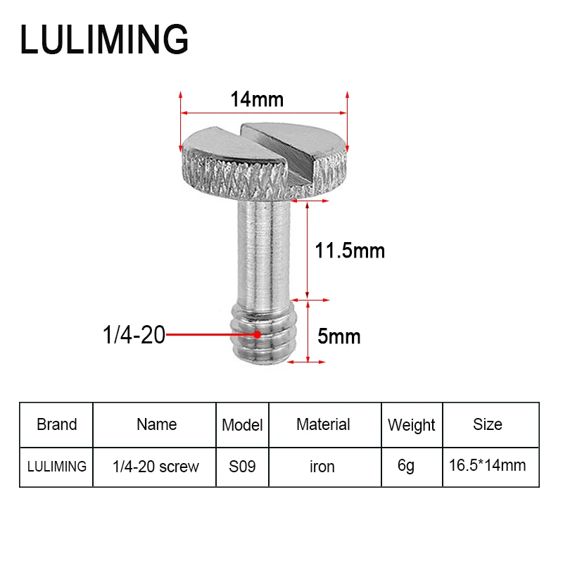 Quick Release Screw 1/4-20 3/8-16 Inch Tripod Mount Adapter ballhead Camera Quick Release Plate Screw Photography Accessories