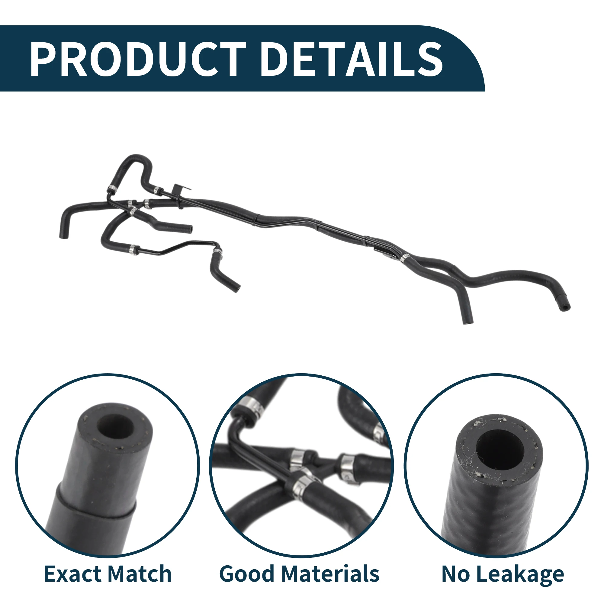 Motoforti Radiatorslang Verwarming Slang Nr 95810631022 voor Porsche Cayenne 2013-14 Rubber Metalen Koelvloeistof Pijp Zwart 1 st