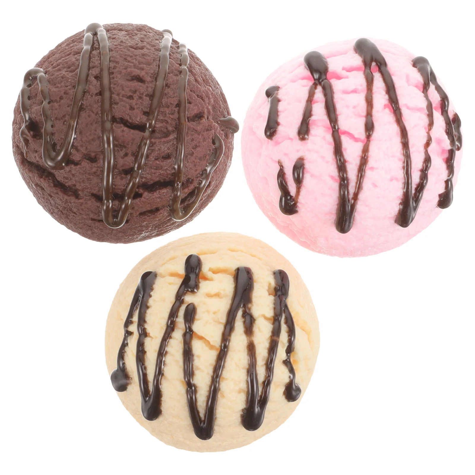 3 Pcs Ornaments Pvc Simulated Ice Cream Ball Model Window Display Party Decoration Photography Props Toy Artificial Balls Fake