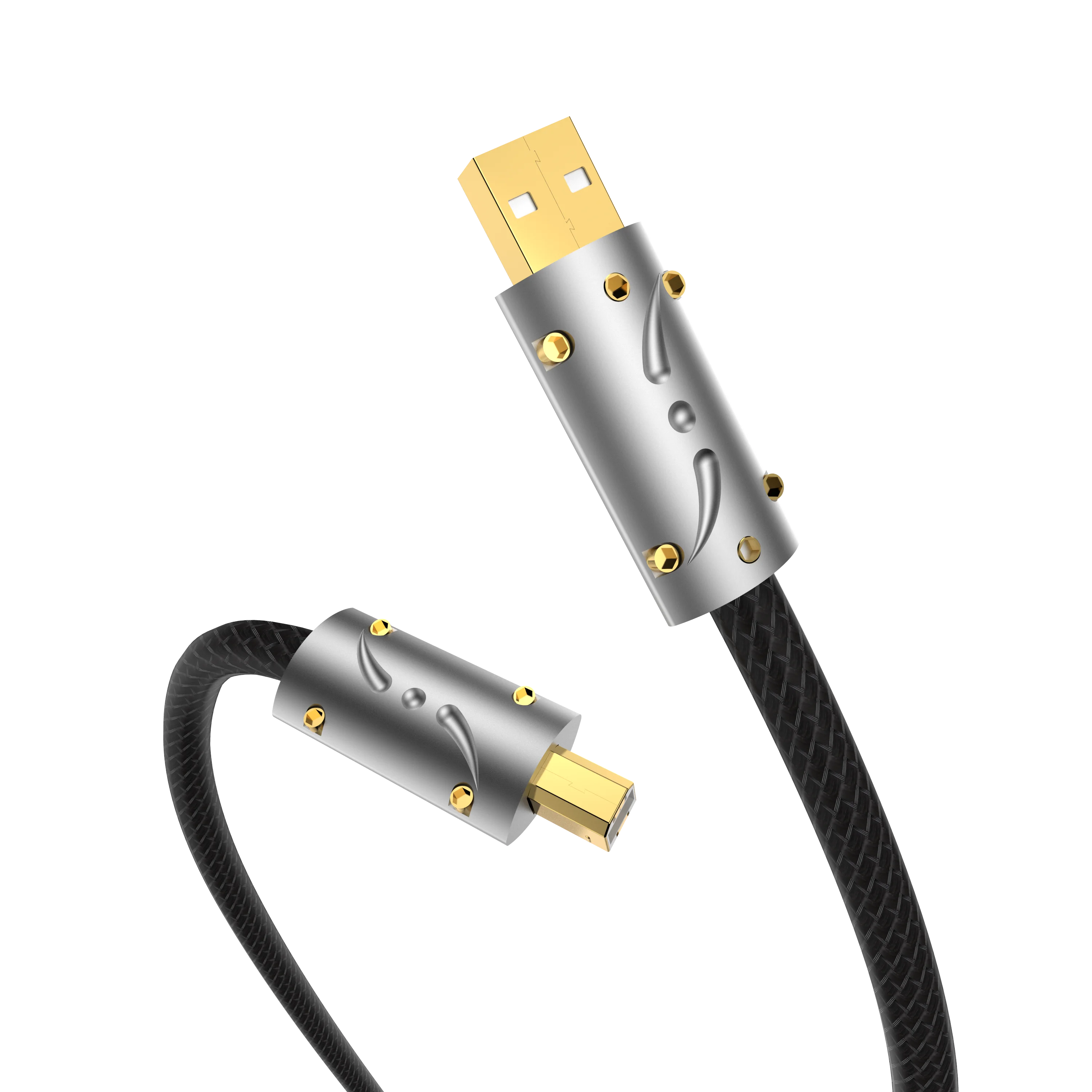 

UC03 Viborg HIFI Pure Silver USB Cable A to B DAC 5Micro Gold Plating Data USB 2 Pro Audio Cable for Printer Decoder Audiophile