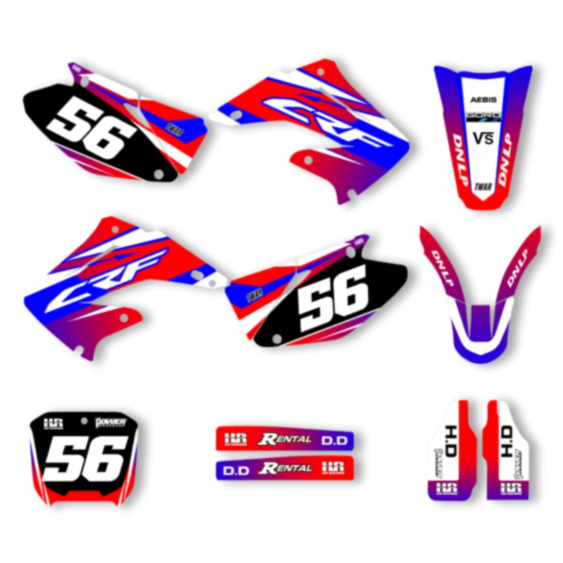

SPACE Custom Motorcycle Graphics Background Decal for HONDA CR125 250 2002 2003 CR125 250 2004 2005-2012 Decals Stickers Kits 10
