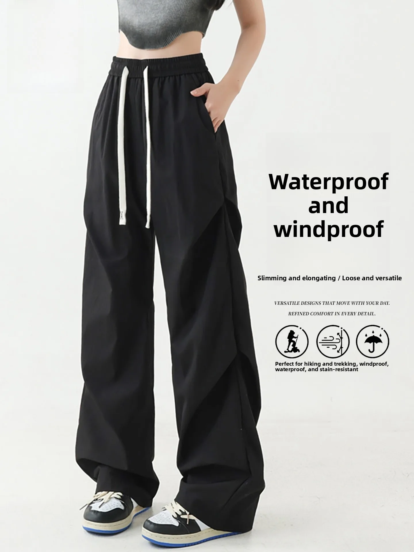 

Уличные ветрозащитные повседневные брюки свободного кроя для подростков и взрослых с завязками, из полиэфирного волокна, бренд TUCANO Woodpeer