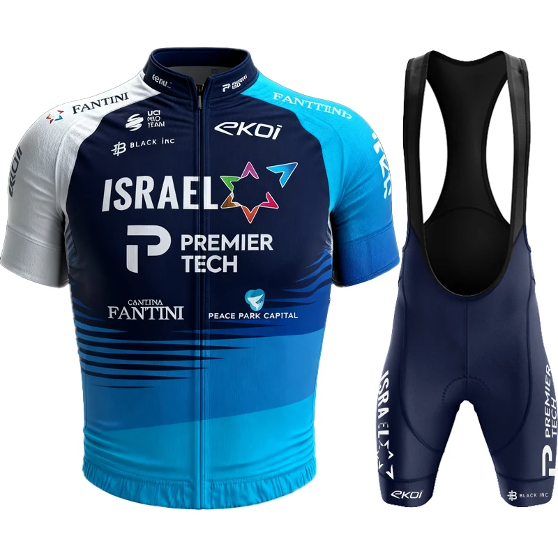 Men's Cycling Clothing Mtb Israel - Premier Tech Bib Sportswear Jersey Set Bike Clothes Mountain Shorts Man Laser Cut Suit Male