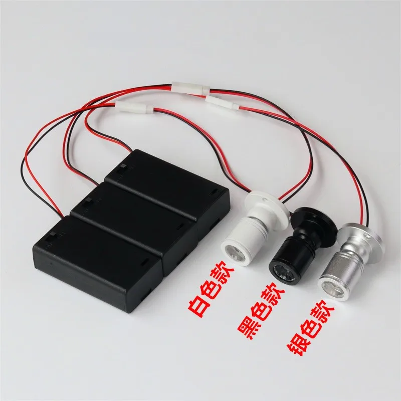 Spotlights Led Battery Box One Tow Two Mini 1W Small Spotlights Hand Box Display Model Spotlight Color Light Jewelry Lamp